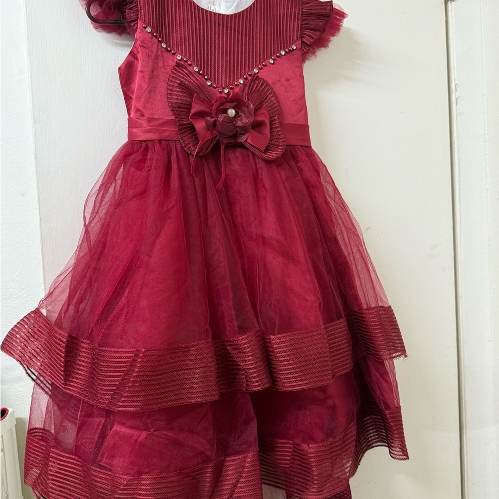 Elegant Kids Formal Dress in Rich Burgundy